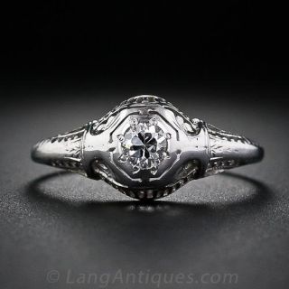 Petite Vintage Diamond  Solitaire
