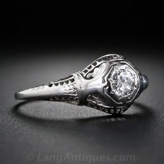 Petite Vintage Diamond  Solitaire