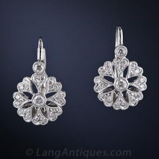 Petite Vintage Style Diamond Earrings