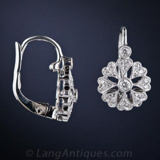 Petite Vintage Style Diamond Earrings
