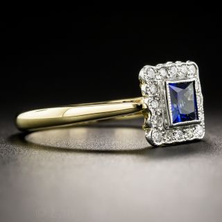 Petite Vintage Style Sapphire and Diamond Ring