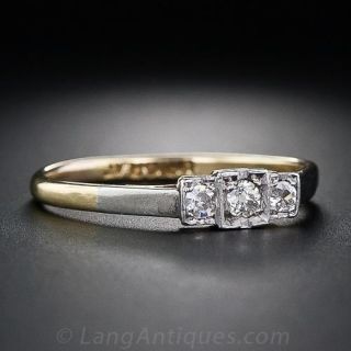 Petite Vintage Three-Stone Diamond Ring 