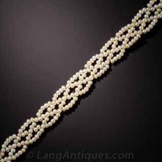 Petite Woven Seed Pearl Bracelet - 2