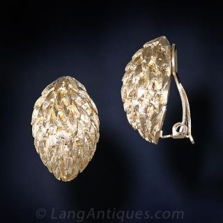 Pine Cone Clip Earrings