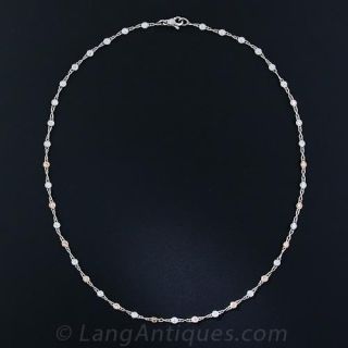 Pink and White Diamond Necklace