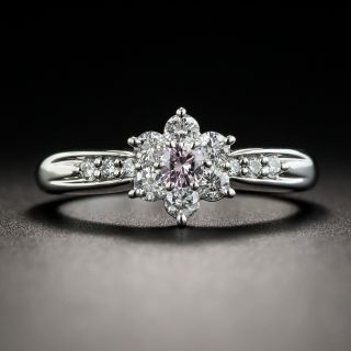 Pink Diamond Center Flower Ring 