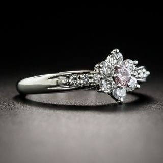 Pink Diamond Center Flower Ring 