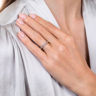 Pink Diamond Platinum Wedding Band