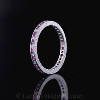Pink-Sapphire-and-Diamond-Eternity-Band-Main-View