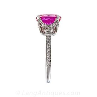 Pink Sapphire and Diamond Ring