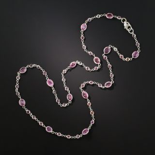 Pink Sapphire Chain Necklace