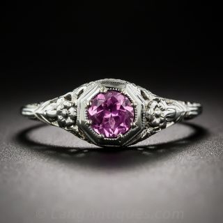 Pink Sapphire Filigree Ring