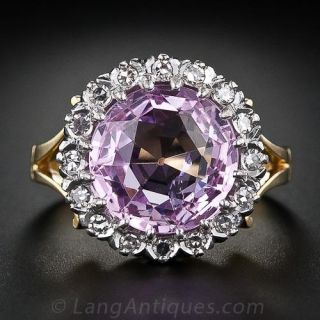 Pink Topaz and Diamond Ring