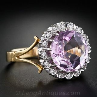 Pink Topaz and Diamond Ring
