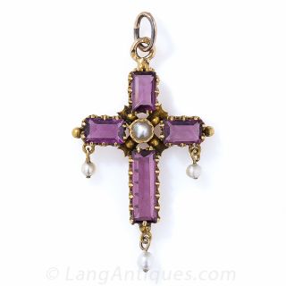 Pink Tourmaline Antique Cross 