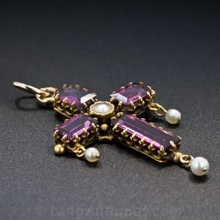 Pink Tourmaline Antique Cross 
