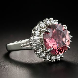 Pink Tourmaline Platinum Diamond Ring