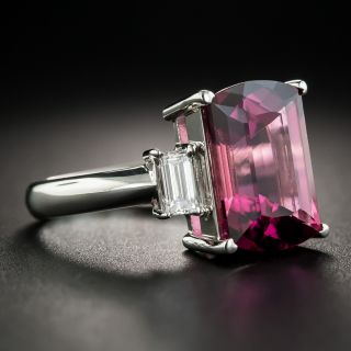 Pink Tourmaline Platinum Diamond Ring