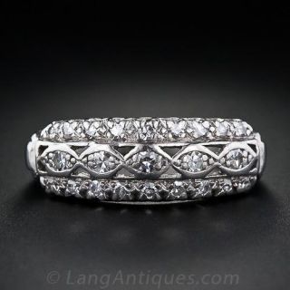 Plat. 3-Row Diamond Wedding band