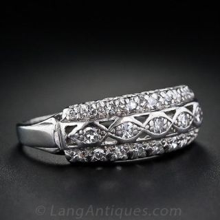 Plat. 3-Row Diamond Wedding band