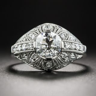 Platinum 1.03 Carat Diamond Art Deco Engagement Ring - GIA I VS2 - 1