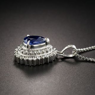 Platinum 1.04 Carat Pear Shape Sapphire Diamond Drop