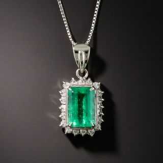 Platinum 1.05 Ct. Emerald Diamond Drop - 1