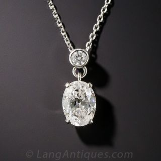 Platinum 1.06 Oval Diamond Pendant 