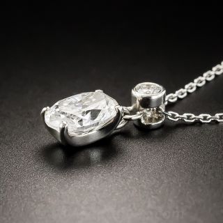 Platinum 1.06 Oval Diamond Pendant 