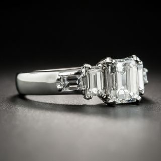 Platinum 1.25 Carat Emerald-Cut Diamond Engagement Ring - GIA F I1