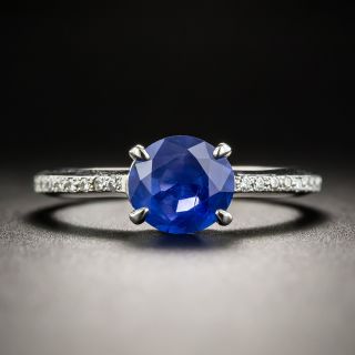 Platinum 1.25 Carat Sapphire Diamond Ring - 1