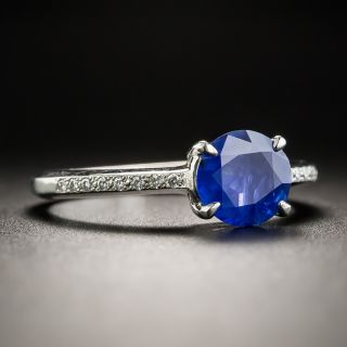 Platinum 1.25 Carat Sapphire Diamond Ring