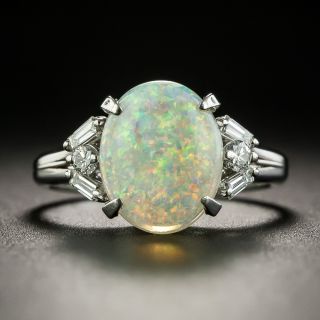 Estate Opal and Diamond Ring - 1