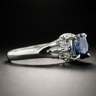 1.47 ct. Natural No-Heat Sapphire Platinum Diamond Ring