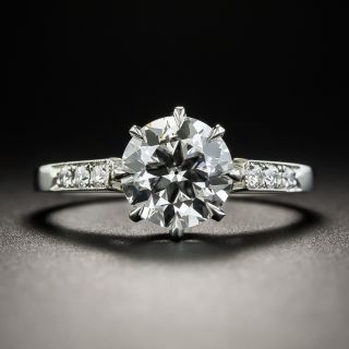 Platinum 1.57 Carat European Cut Diamond Ring by Lang - GIA F VS1 - 1