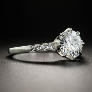 Platinum 1.57 Carat European Cut Diamond Ring by Lang - GIA F VS1