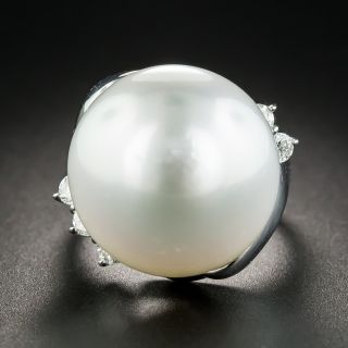 Platinum 18mm South Sea Pearl Platinum Ring