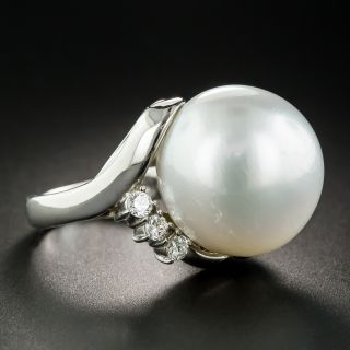 Platinum 18mm South Sea Pearl Platinum Ring