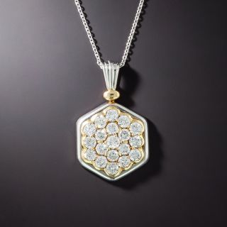 Hexagonal Diamond Cluster Pendant - 3