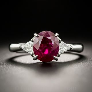 Platinum 2.42 Carat Ruby and Diamond Ring