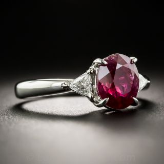 Platinum 2.42 Carat Ruby and Diamond Ring