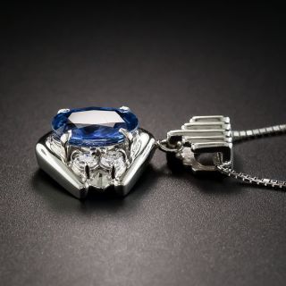 2.49 Carat Sapphire & Diamond Pendant 
