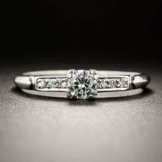 Platinum .23 Carat Vintage Diamond Engagement Ring