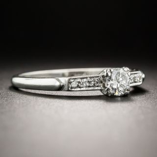 Platinum .23 Carat Vintage Diamond Engagement Ring