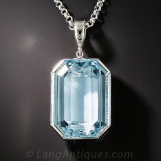 Platinum 24.45 Carat Aquamarine Pendant 
