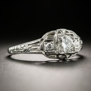 Platinum .28 Carat Diamond Engagement Ring by William B Ogush