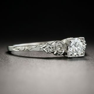 Platinum .33 Carat Art Deco Diamond Engagement Ring