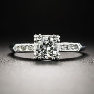 Platinum .43 Carat Vintage Diamond Engagement Ring