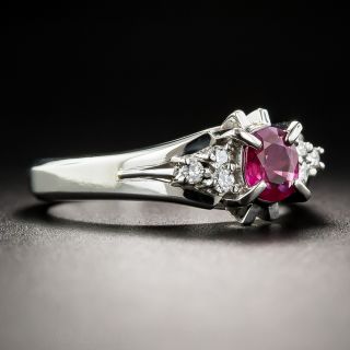 Platinum .46 Carat Ruby and Diamond Ring