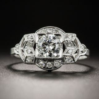 Platinum .50 Carat Art Deco Diamond Engagement Ring